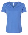 Bella + Canvas Ladies' Relaxed Heather CVC Jersey V-Neck T-Shirt Heather True Royal