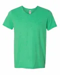Gildan Adult Softstyle V-Neck T-Shirt Heather Irish Green
