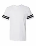 LAT Men's Football T-Shirt White Solid/ Black