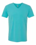 Next Level Apparel Men's Sueded V-Neck T-Shirt Tahiti Blue