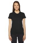 American Apparel Ladies' Fine Jersey USA Made Short-Sleeve T-Shirt BLACK