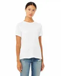 Bella + Canvas Ladies' Relaxed Heather CVC Short-Sleeve T-Shirt Solid Wht Blend