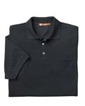 Harriton Men's 5.6 oz. Easy Blend Polo withPocket BLACK