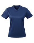 UltraClub Ladies' Cool & Dry Sport V-Neck T-Shirt Navy