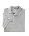 Harriton Men's 5.6 oz. Easy Blend Polo withPocket GREY HEATHER