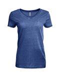 Threadfast Apparel Ladies' Vintage Dye Short-Sleeve V-Neck T-Shirt VINTAGE NAVY