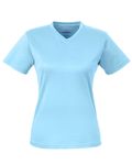 UltraClub Ladies' Cool & Dry Sport V-Neck T-Shirt Columbia Blue