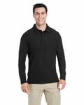 CORE365 Men's Fusion ChromaSoft Long-Sleeve Pique Polo BLACK