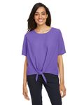 Devon & Jones Ladies' Perfect Fit Tie-Front Blouse Grape