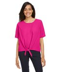 Devon & Jones Ladies' Perfect Fit Tie-Front Blouse Crown Raspberry