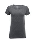 Threadfast Apparel Ladies' Vintage Dye Short-Sleeve V-Neck T-Shirt VINTAGE CHARCOAL