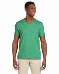 Gildan Adult Softstyle V-Neck T-Shirt Hthr Irish Green