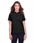 UltraClub Ladies' Lakeshore Stretch Cotton Performance Polo BLACK