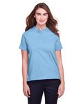 UltraClub Ladies' Lakeshore Stretch Cotton Performance Polo Columbia Blue