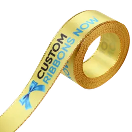 Metallic Edge Satin Ribbon - Custom Stickers Now