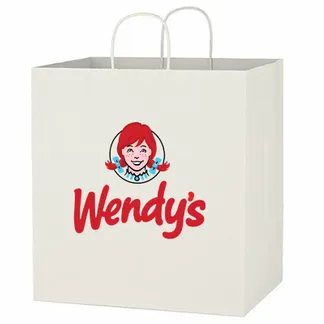Custom Kraft White Paper Bag - Custom Stickers Now