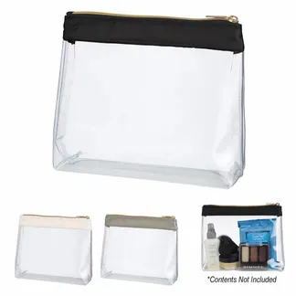 Advertising Sadie Satin Clear Cosmetic Bags - Custom Stickers Now
