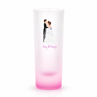 Radiant Base Frosted Tall Shot Glass - Custom Stickers Now