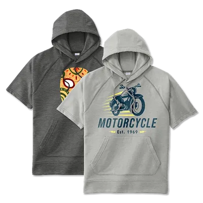 Short Sleeve Pocket Hoodie - Custom Stickers Now