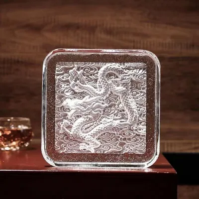 Customized Crystal Carving Coaster - Custom Stickers Now