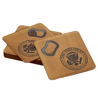 Leather Bottle Opener Coaster - Custom Stickers Now