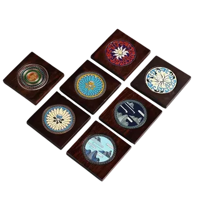 Customized Ebony Alloy Coaster - Custom Stickers Now