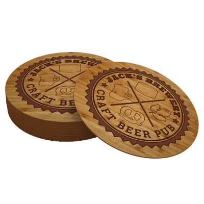 Bamboo Coaster - Custom Stickers Now
