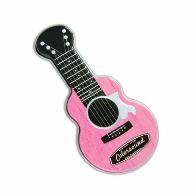 Pink Acoustic Guitar Shaped Mint Tin - Custom Stickers Now