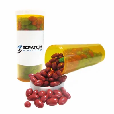 Small Promo Pill Bottles-Chocolate Sunflower Seeds - Custom Stickers Now