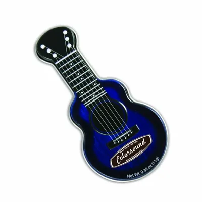 Blue Acoustic Guitar Shaped Mint Tin - Custom Stickers Now