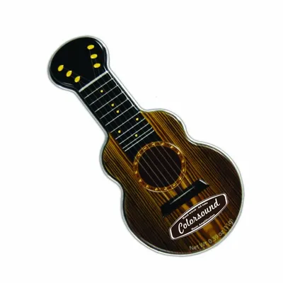 Dark Woodgrain Acoustic Guitar Shaped Mint Tin - Custom Stickers Now