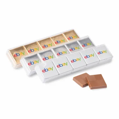 Ten Piece Chocolate Foiled Square Acetate- Full Color - Custom Stickers Now