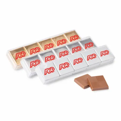 Ten Piece Chocolate Foiled Square Acetate - Custom Stickers Now