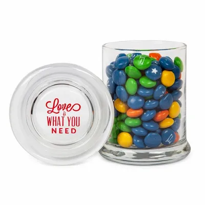 Glass Gourmet Jar - Chocolate Buttons Imprinted - Custom Stickers Now