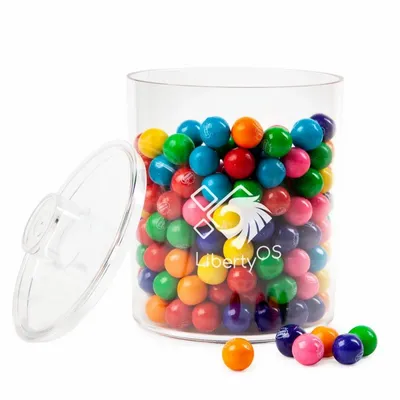 Cylinder Acrylic Gift Jars - Gumballs - Custom Stickers Now