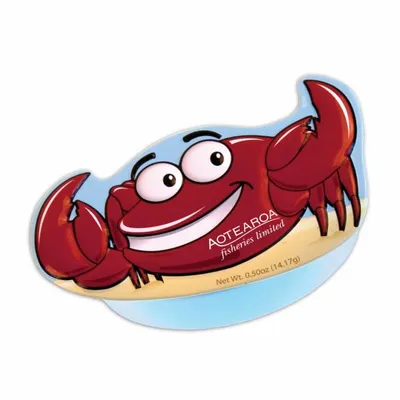 Crab Shaped Mint Tin - Custom Stickers Now
