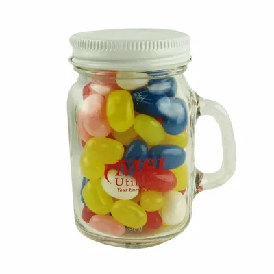 Glass Mini Mason Jars - Gourmet Jelly Beans - Custom Stickers Now