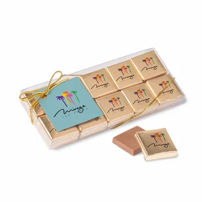 Twenty Piece Chocolate Foiled Square Box-Full Color - Custom Stickers Now