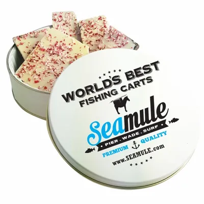 Glad Tidings Tins - Peppermint Bark - Custom Stickers Now