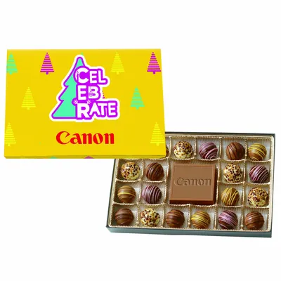 Truffle Gift Box Full Color Lid with 20 Truffles - Custom Stickers Now