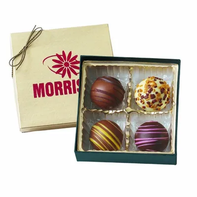 Truffle Gift Box with 4 Truffles - Custom Stickers Now