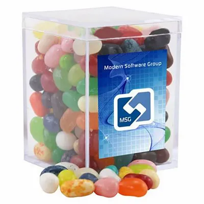Small Acrylic Candy Box with Jelly Belly - Custom Stickers Now