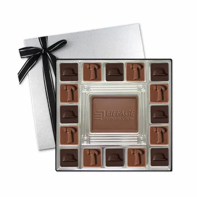 Custom Chocolate Squares Gift Box (13 1/2oz.) - Custom Stickers Now