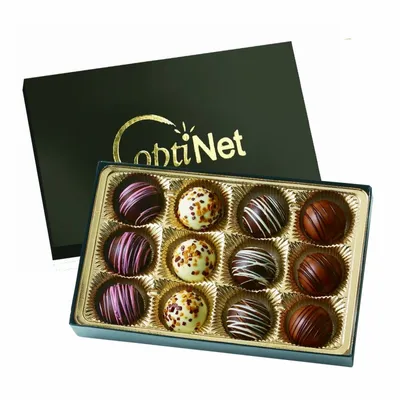 Truffle Gift Box with 12 Truffles - Custom Stickers Now