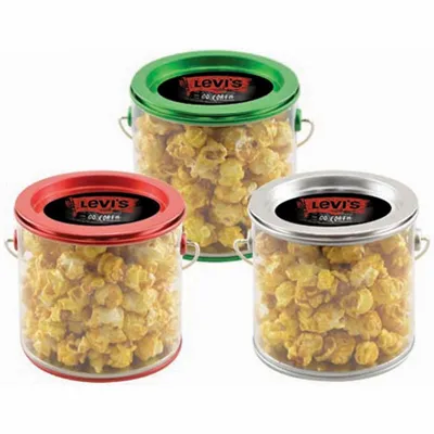 Tin Pail with Caramel Popcorn - Custom Stickers Now