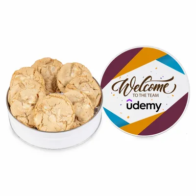 Fresh Beginnings Macadamia Nut Cookie Tin (Small) - Custom Stickers Now