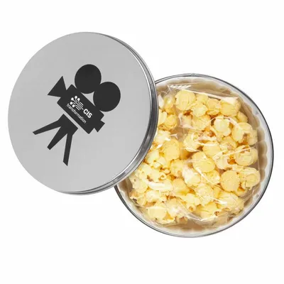 Movie Reel Tin - Butter Popcorn - Custom Stickers Now
