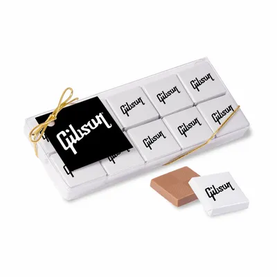Twenty Piece Chocolate Foiled Square Box - Custom Stickers Now