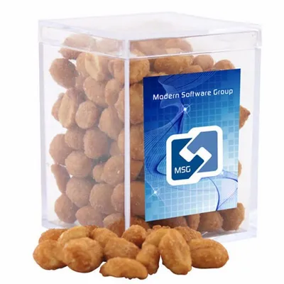 Acrylic Box with Honey Roasted Peanuts - Small - Custom Stickers Now