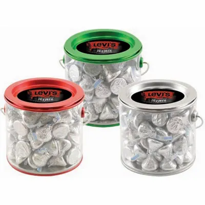 Tin Pail with Hershey Kisses - Custom Stickers Now